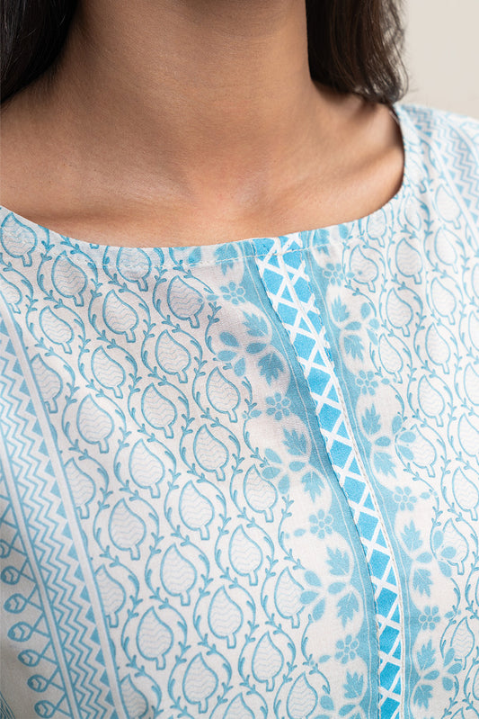 3 PIECE PRINTED LAWN SUIT-SAPPHIRE MAZE (UNSTITCHED)