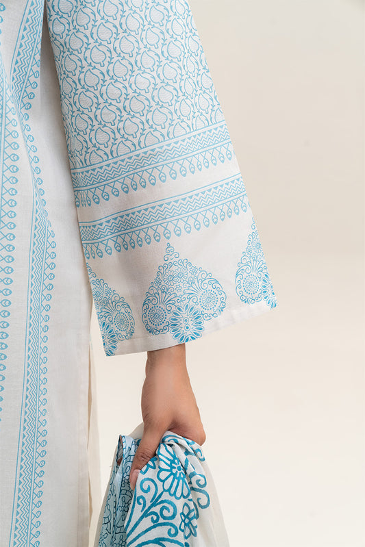 3 PIECE PRINTED LAWN SUIT-SAPPHIRE MAZE (UNSTITCHED)
