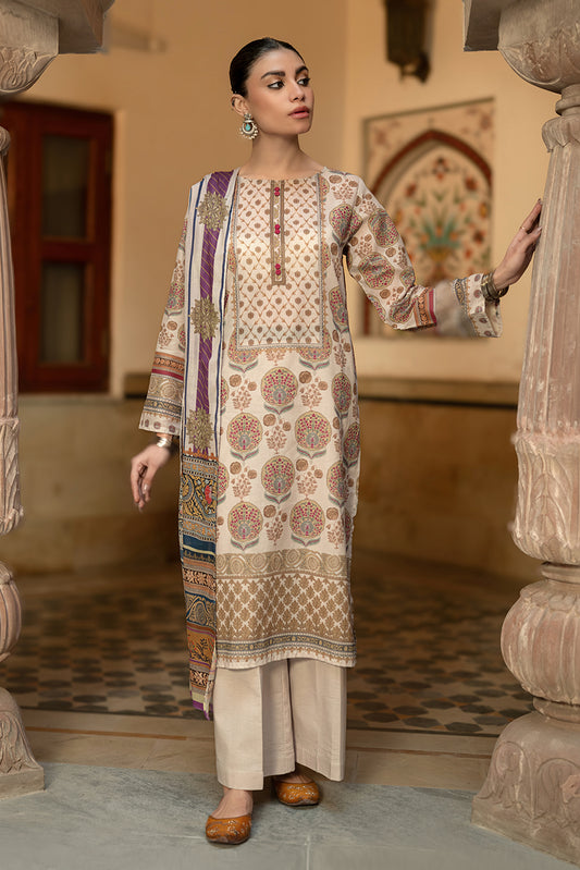 3 PIECE PRINTED LAWN SUIT-MUGHAL MELODY (UNSTITCHED)