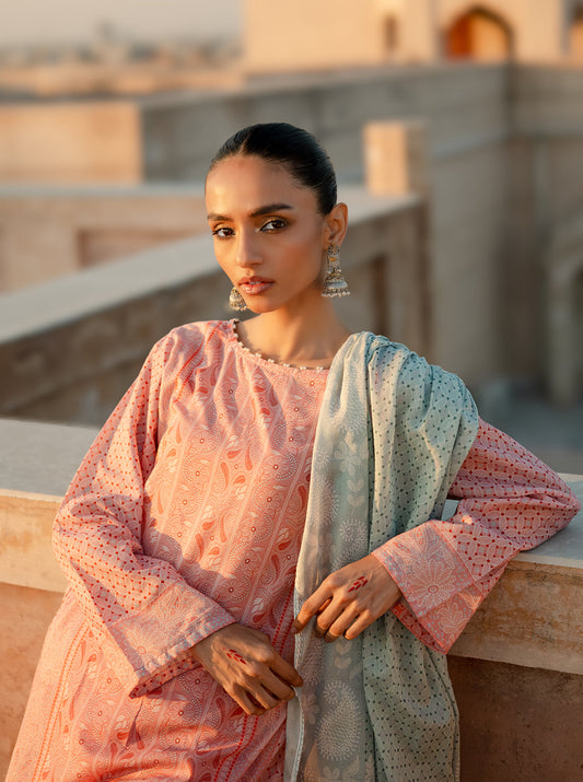 3 PIECE PRINTED LAWN SUIT-SERENE NEEDLE MORBAGH SU_24   