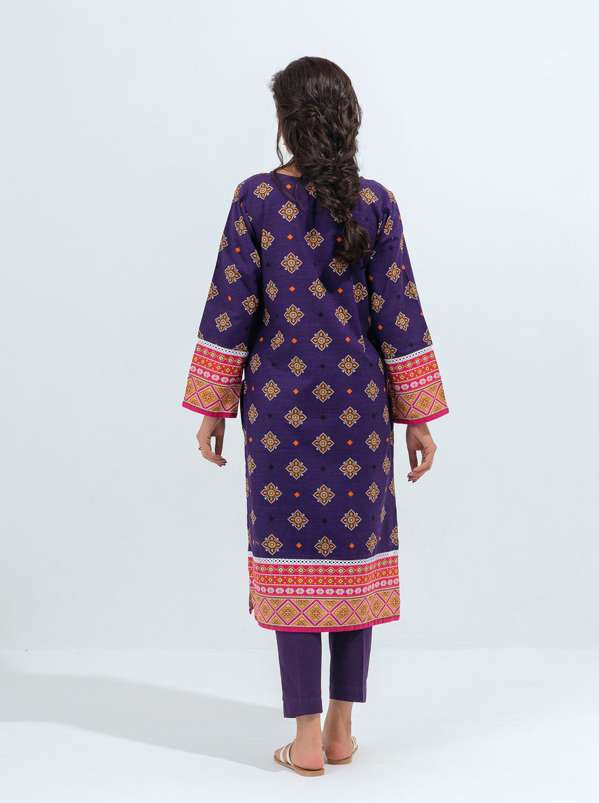 2 PIECE - PRINTED KHADDAR SUIT - VIOLET DECO MORBAGH WN_21   