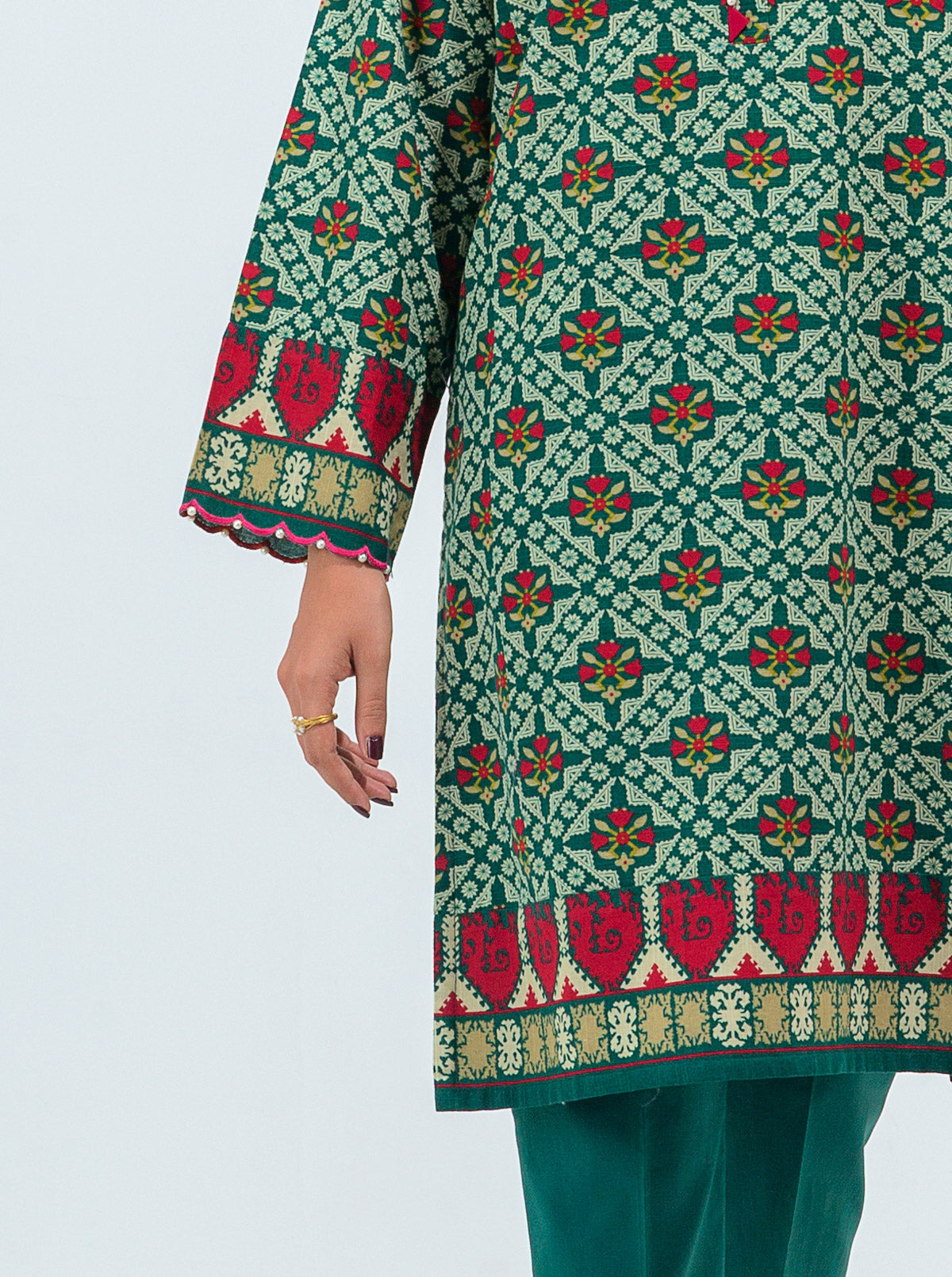 2 PIECE - PRINTED KHADDAR SUIT - VIVID LUSH MORBAGH WN_21   