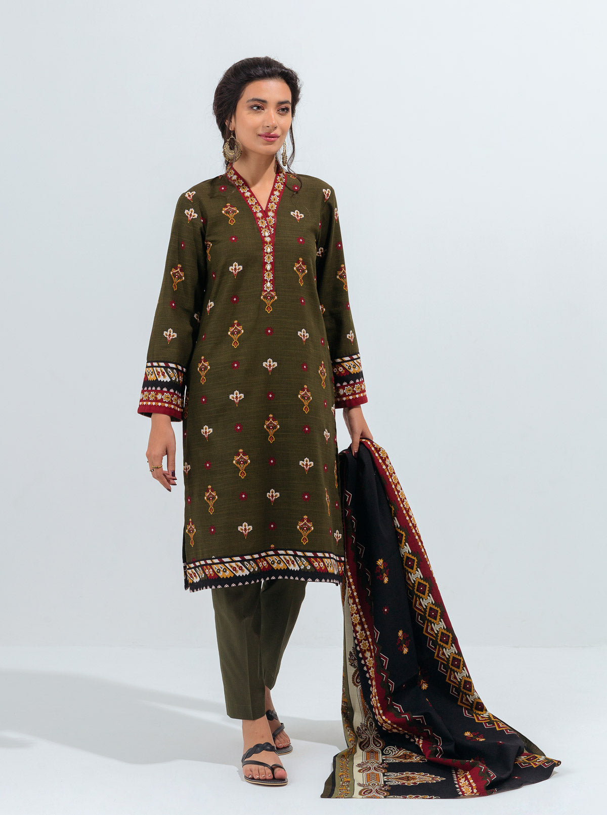 3 PIECE - PRINTED KHADDAR SUIT - JEWEL TRIBE MORBAGH WN_21   