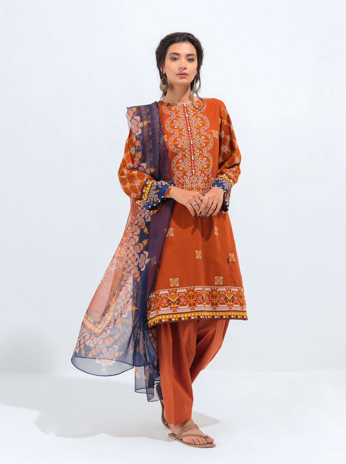 3 PIECE - PRINTED KHADDAR SUIT - GYPSY GLOW MORBAGH WN_21   