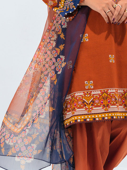 3 PIECE - PRINTED KHADDAR SUIT - GYPSY GLOW MORBAGH WN_21   