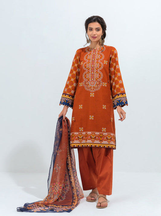 3 PIECE - PRINTED KHADDAR SUIT - GYPSY GLOW MORBAGH WN_21   