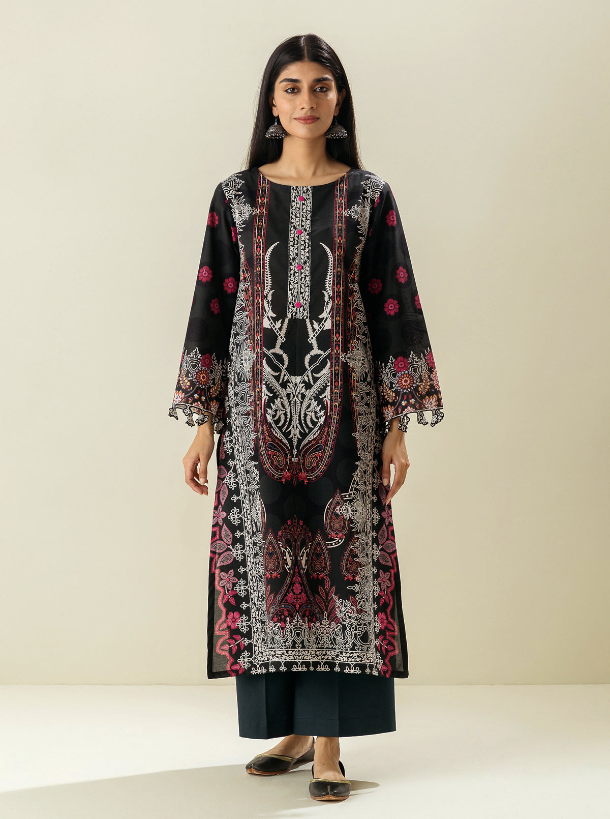 1 PIECE - PRINTED LAWN SHIRT - MIDNIGHT SUN MORBAGH SU_23   