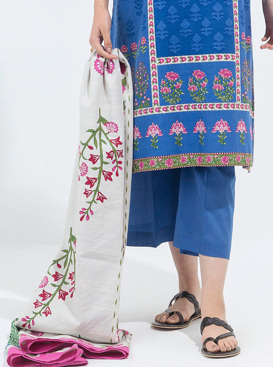 3 PIECE - PRINTED KHADDAR SUIT - PRIMROSE PETALS MORBAGH WN_21   