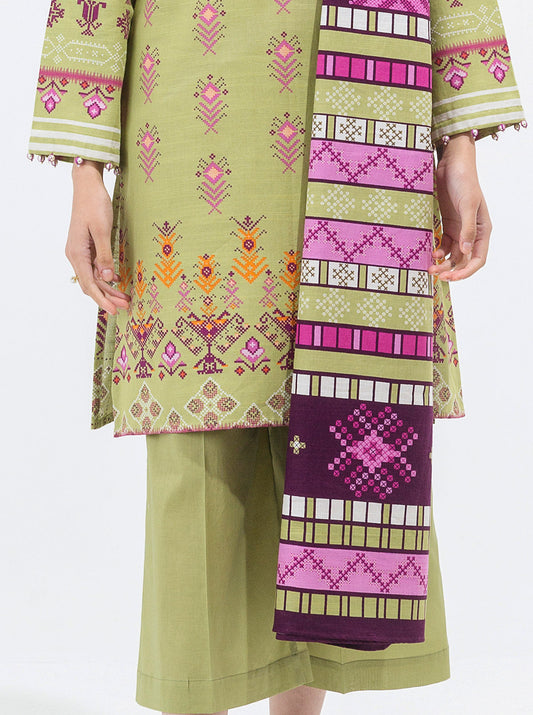 3 PIECE - PRINTED KHADDAR SUIT - OPULENT OPAL MORBAGH WN_21   