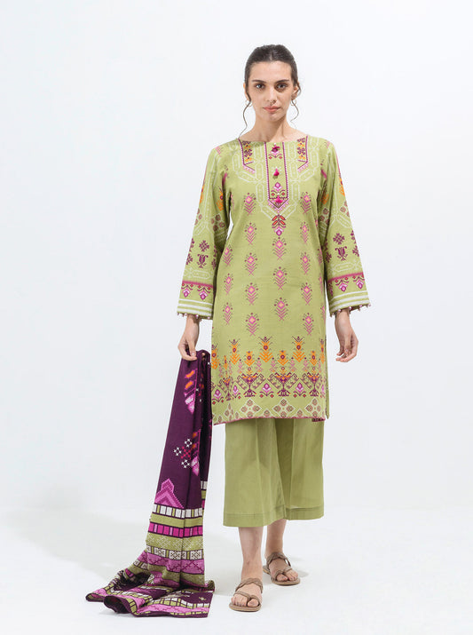 3 PIECE - PRINTED KHADDAR SUIT - OPULENT OPAL MORBAGH WN_21   