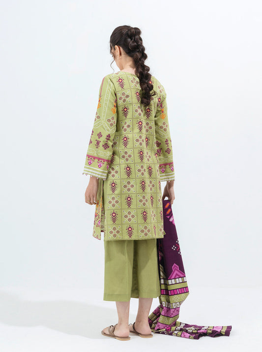 3 PIECE - PRINTED KHADDAR SUIT - OPULENT OPAL MORBAGH WN_21   
