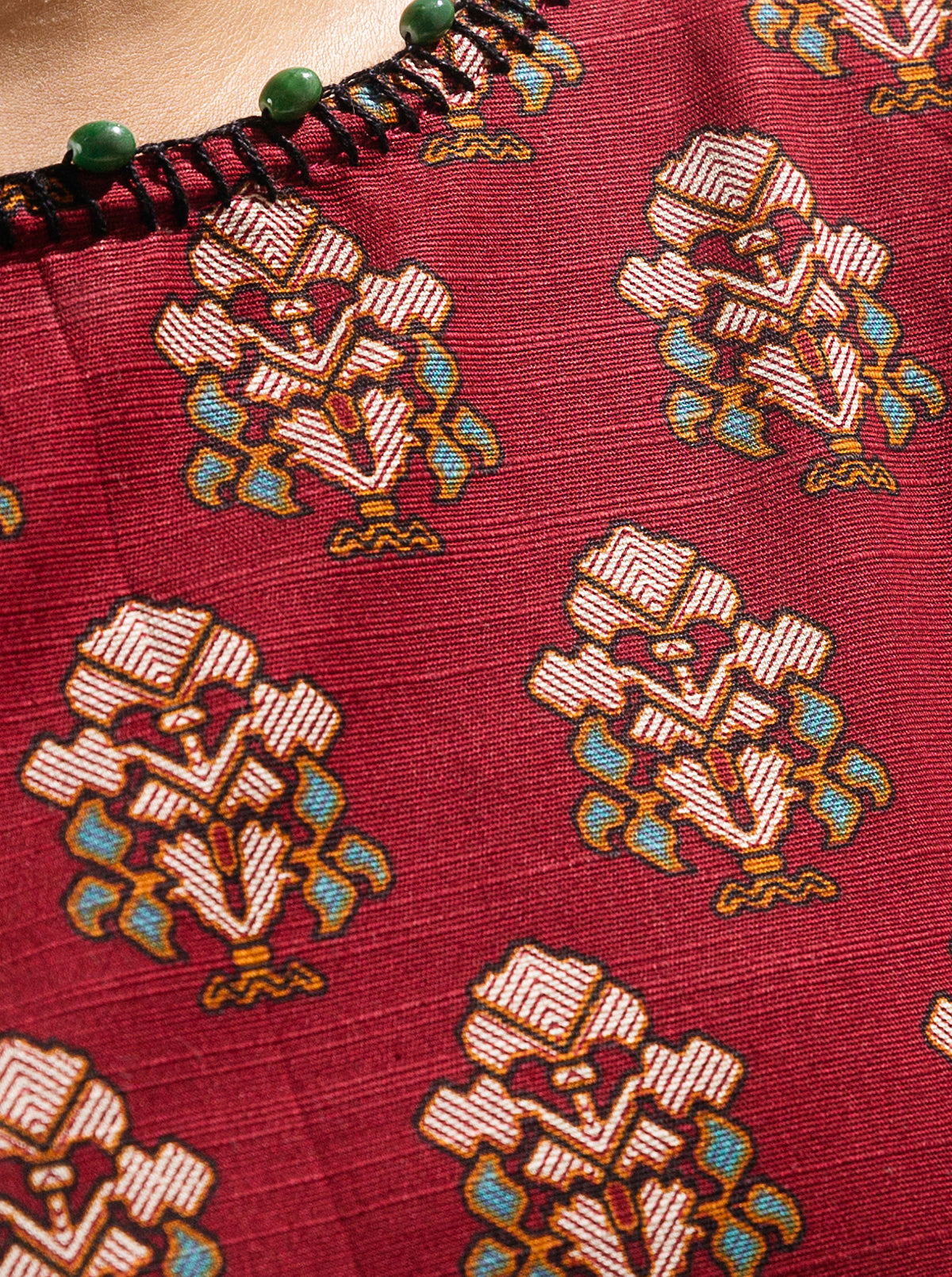 3 PIECE - PRINTED KHADDAR SUIT - RUSTIC RED MORBAGH WN_22   