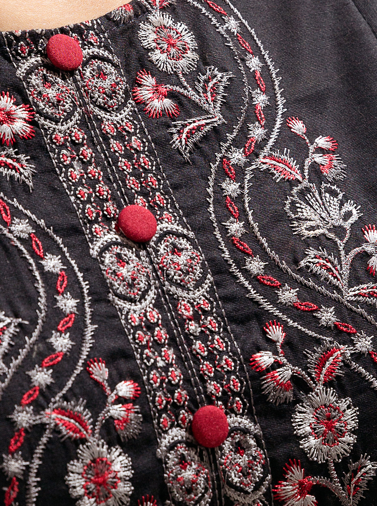 3 PIECE - EMBROIDERED  KHADDAR SUIT - GREY BLOCK MORBAGH WN_22   