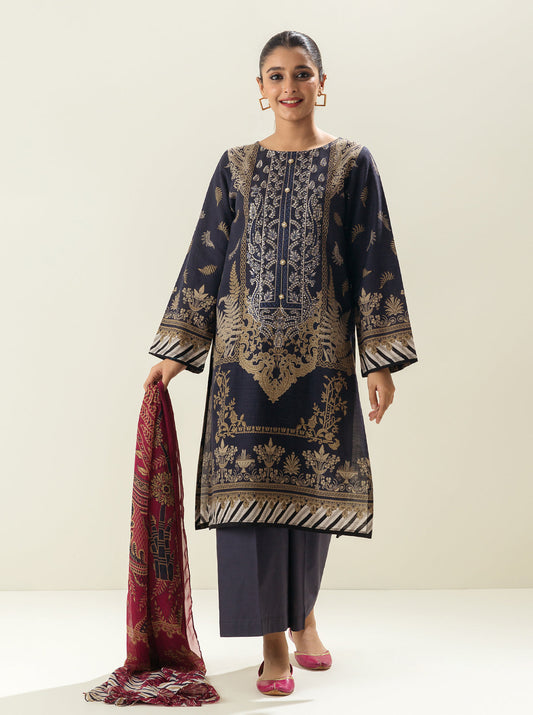 3 PIECE - EMBROIDERED  KHADDAR SUIT - HINOKI MORBAGH WN_22   