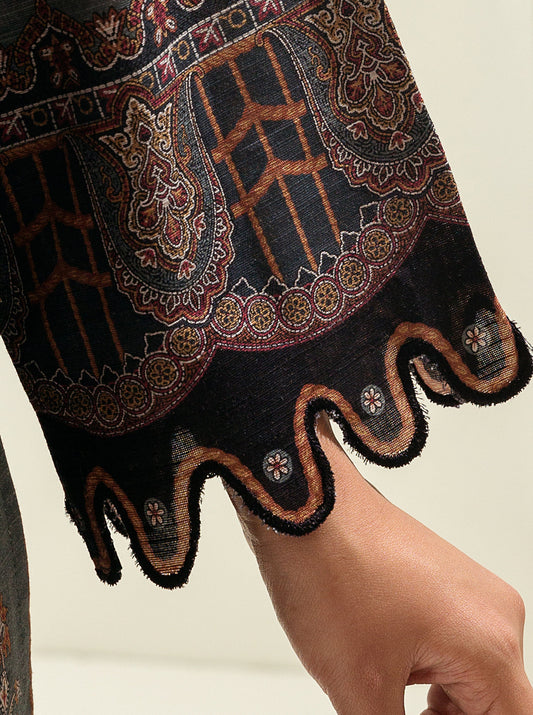 3 PIECE - PRINTED KHADDAR SUIT - ETHNIC PAISLEYS MORBAGH WN_22   