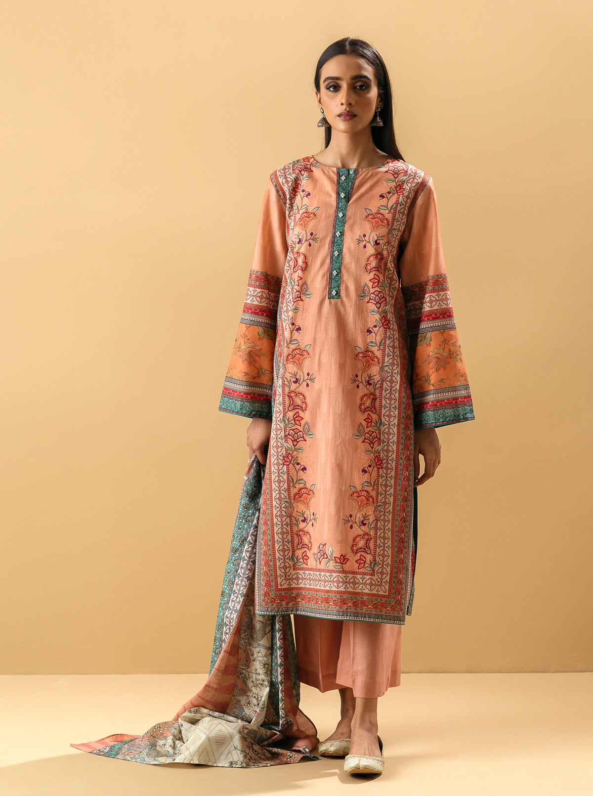 3 PIECE - PRINTED LAWN SUIT - FLORAL CANDY MORBAGH SU_22   