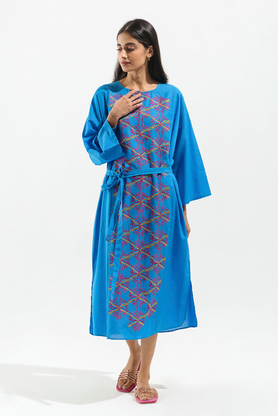 Embroidered Long Dress Shirt - BEECHTREE