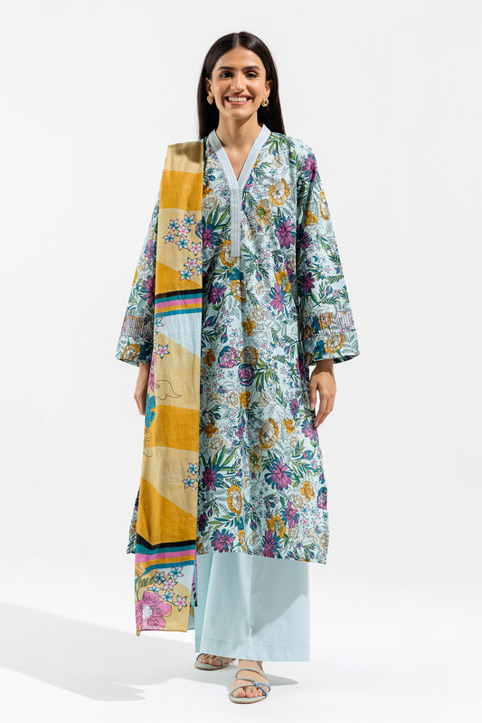 Artsy Orchid Printed Lawn Suit - Unveil artistic elegance in this chic 2-piece ensemble."