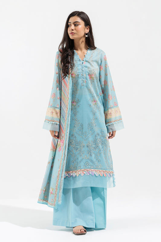 3 PIECE - PRINTED LAWN SUIT - CAROLINA CHINTZ