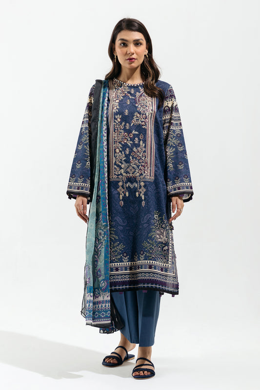 Aegean Tradition Embroidered Lawn Suit - Stylish 2-Piece Ensemble"