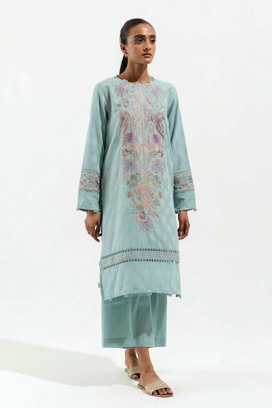 1 PIECE - EMBROIDERD JACQUARD SHIRT - BLUE BLUSH