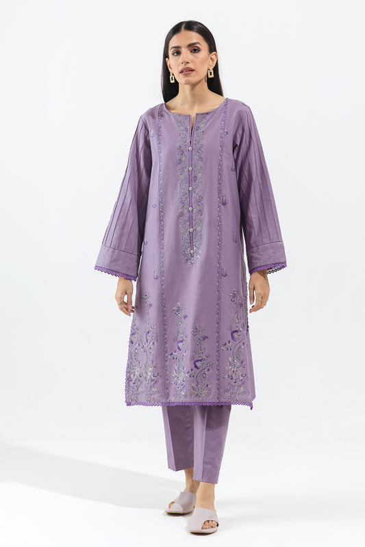 2 PIECE - EMBROIDERED CAMBRIC SUIT - AMETHYST ORCHID