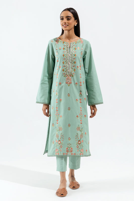 2 PIECE - EMBROIDERED KHADDAR SUIT - MIST HINT