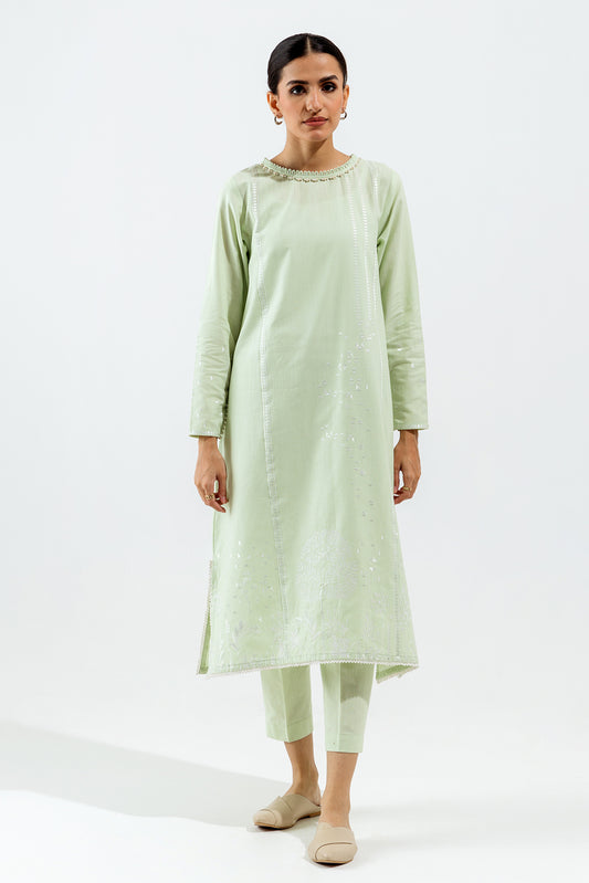 2 PIECE - EMBROIDERED KHADDAR SUIT - HINT OF MINT