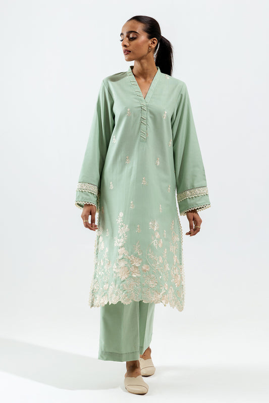 2 PIECE - EMBROIDERED YARN DYED SUIT - MISTY SERENITY