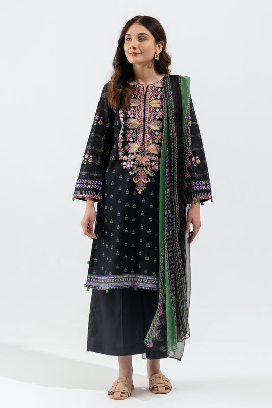 3 PIECE - EMBROIDERED KHADDAR SUIT - ETHNIC CHARM (UNSTITCHED)