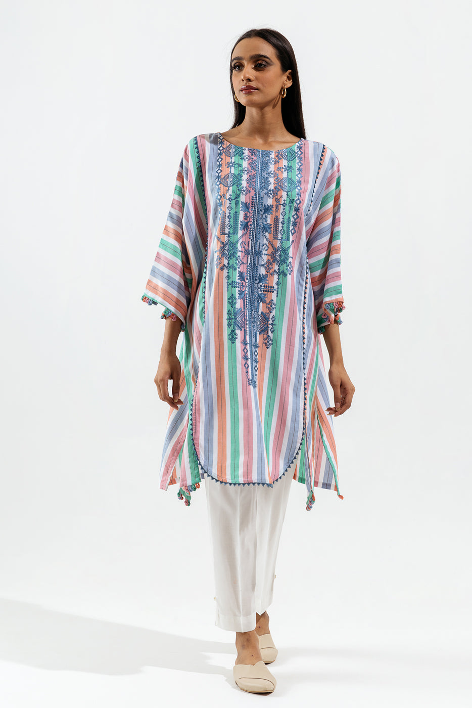 1 PIECE - EMBROIDERED YARN DYED SHIRT - VIVID HUES