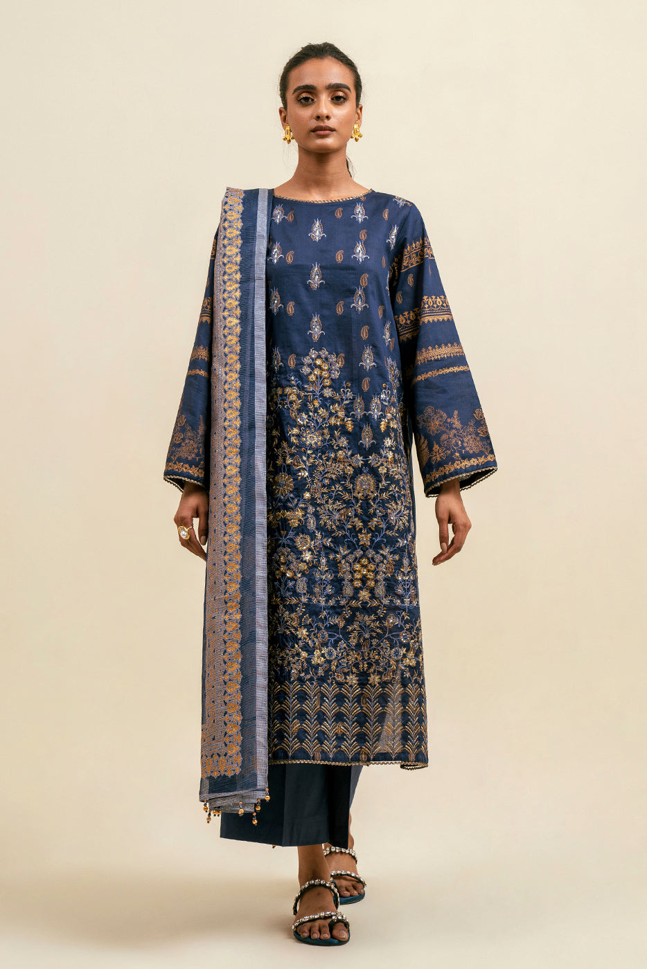 3 PIECE - EMBROIDERD LAWN SUIT - AEGEAN HUE