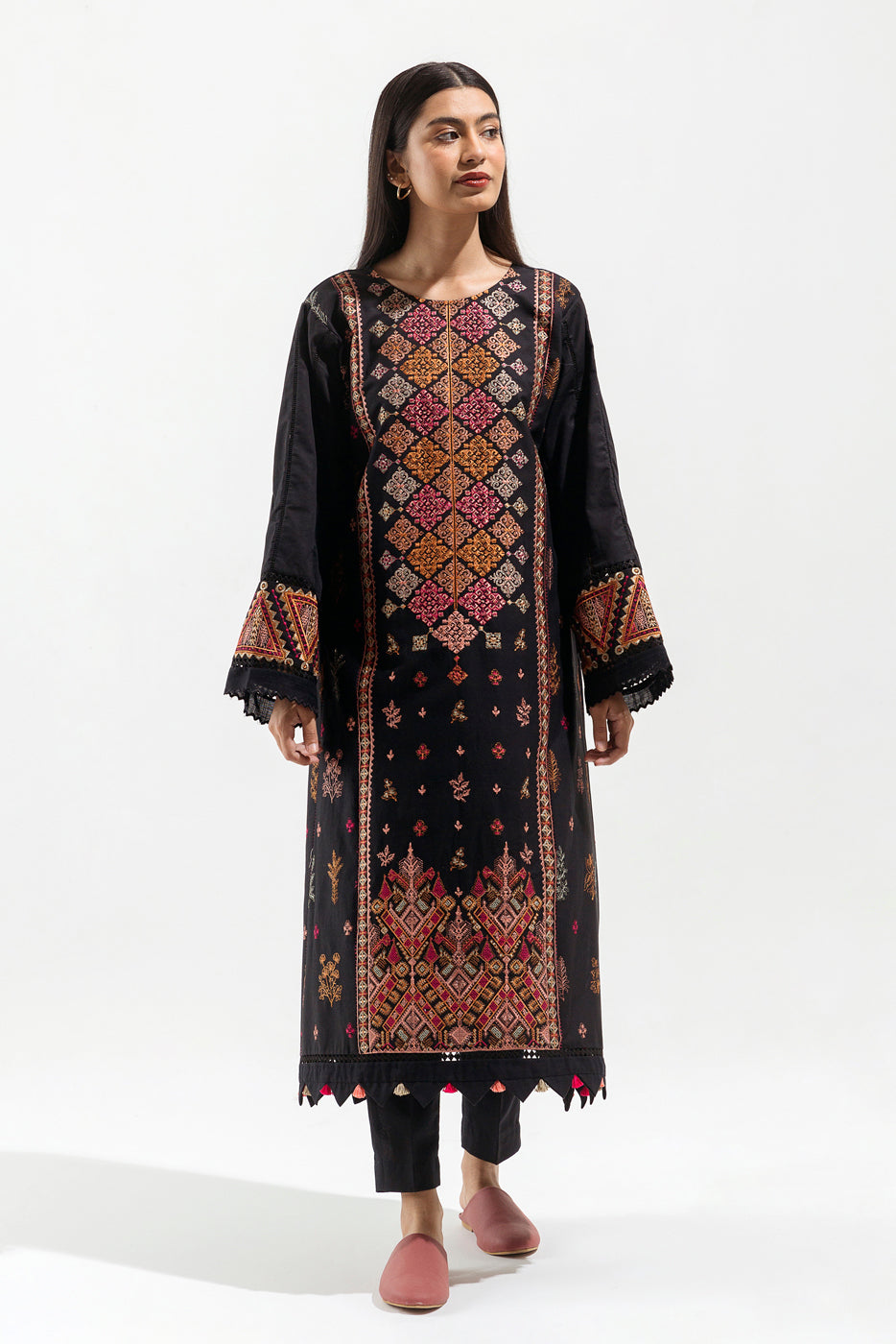 2 PIECE - EMBROIDERED  KHADDAR SUIT - FOLK FANTASY