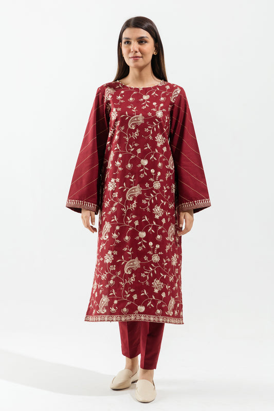 2 PIECE - EMBROIDERED KHADDAR SUIT - RASPBERRY GILD