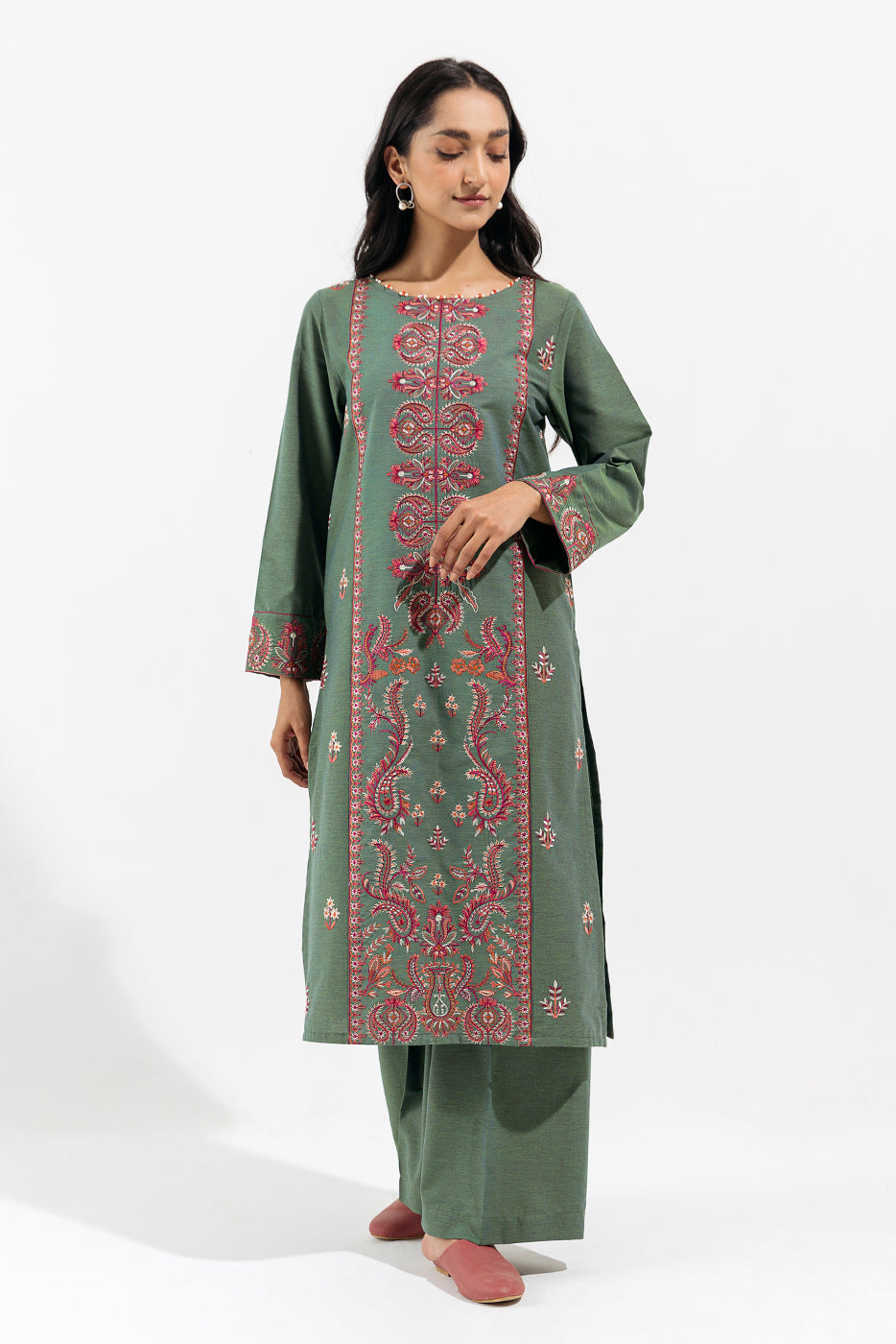 2 PIECE - EMBROIDERED CAMBRIC SUIT - BLOOMING DESIRE