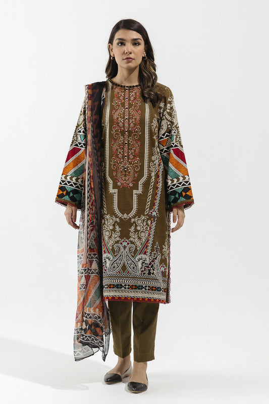 2 PIECE - EMBROIDERED KHADDAR SUIT - ETHNIC CRAFT (UNSTITCHED)