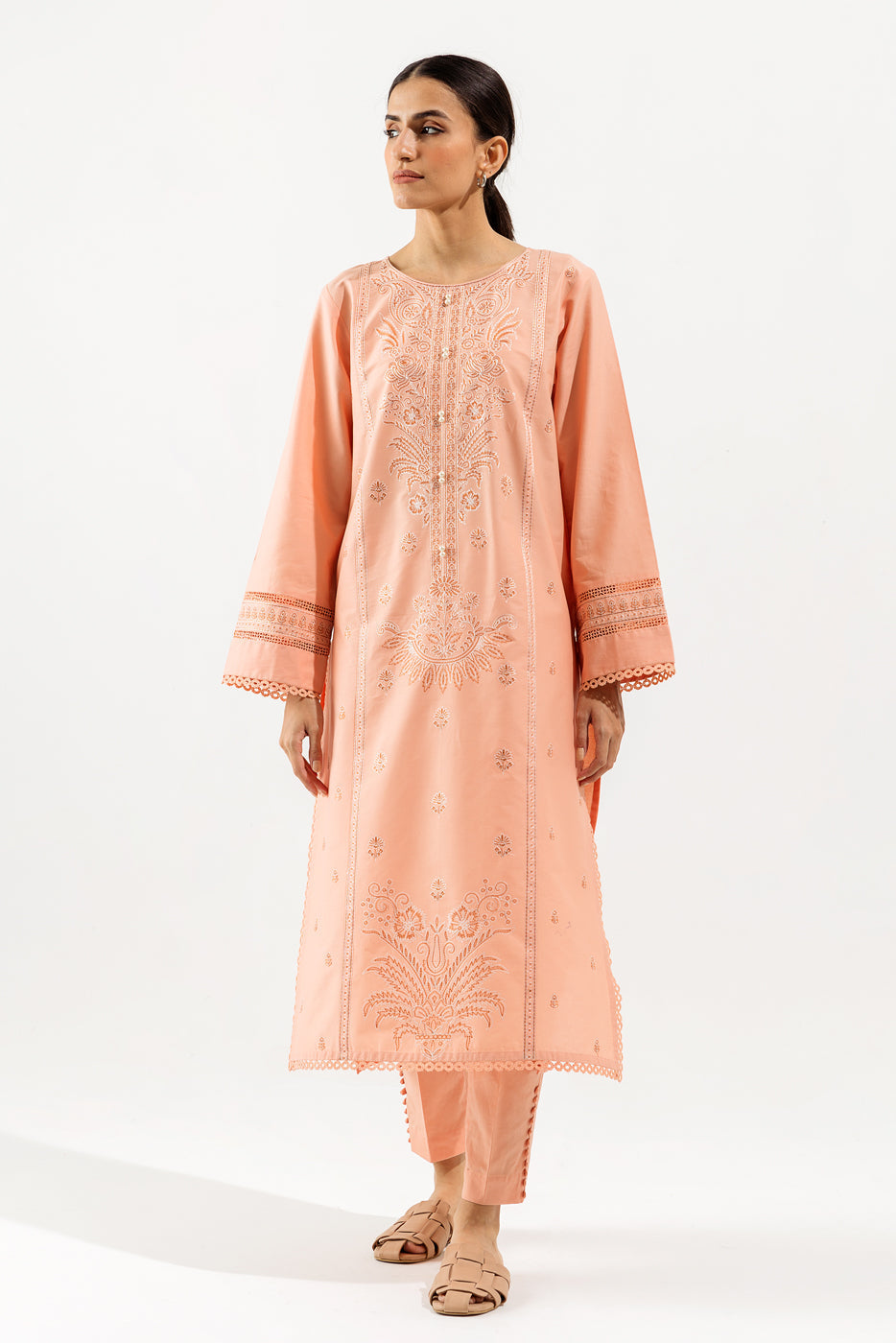 2 PIECE - EMBROIDERED CAMBRIC SUIT - PERFECT PASTEL