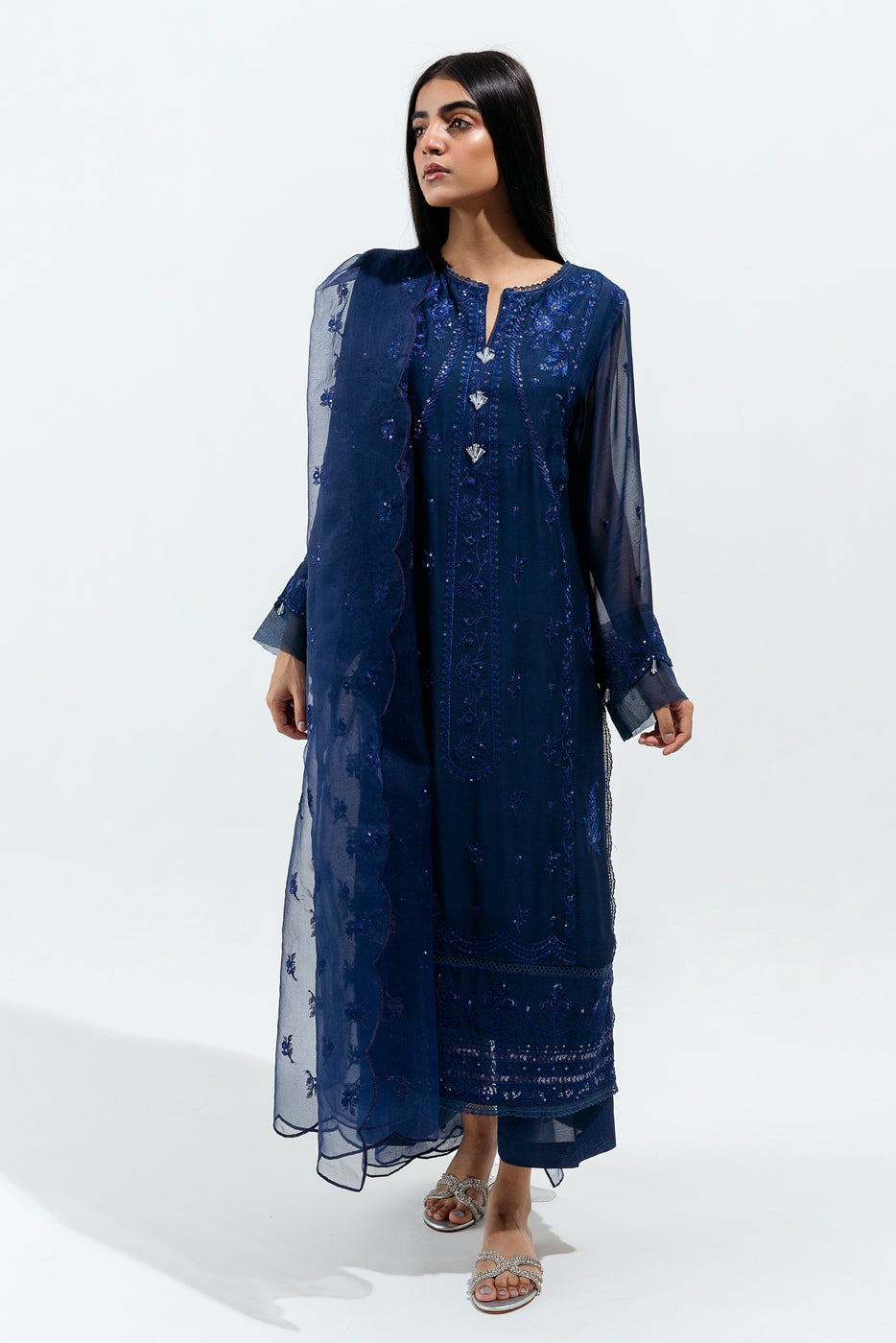 SODALITE BLUE-EMBROIDERED-4P-CHIFFON(UNSTITCHED)