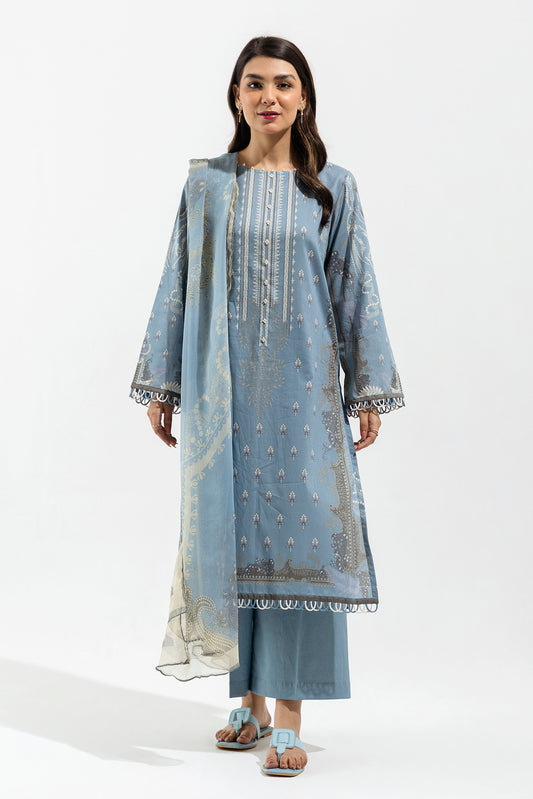 Cerulean Verve Printed Lawn Suit - Stylish 2-Piece Ensemble"