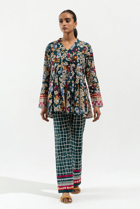 Gardenia Gleam Printed Lawn Suit - Stylish 2-Piece Ensemble"