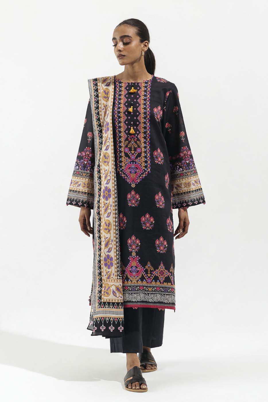 3 PIECE - PRINTED LAWN SUIT - ETHNIC ELEGANCE