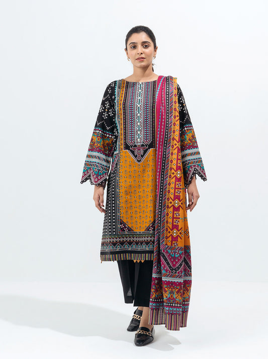 ETHNIC OBSESSION-PRINTED WITH SHAWL-3P