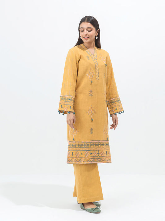 VIVID MUSTARD-EMBROIDERED-2P