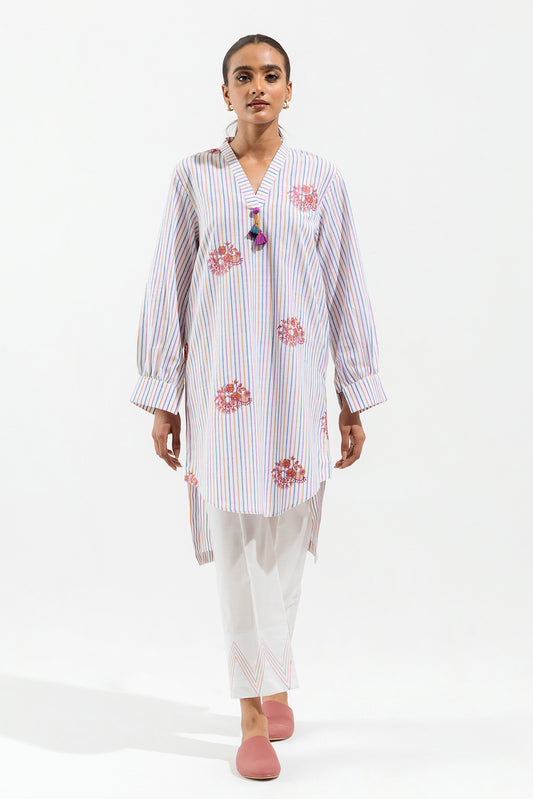 1 PIECE - EMBROIDERED  YARN DYED SHIRT - PASTEL GLAM (UNSTITCHED)
