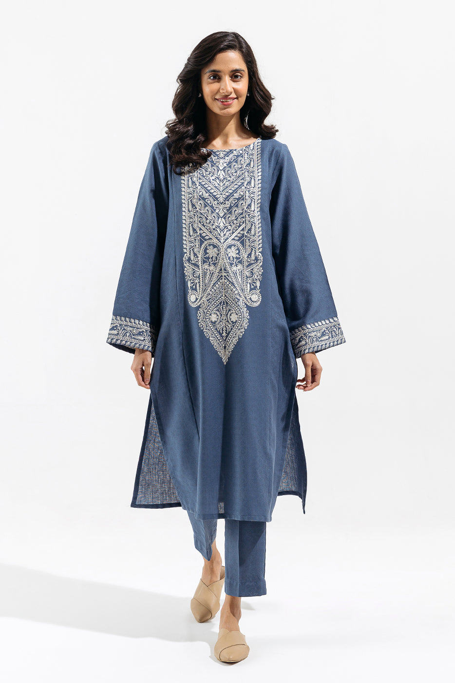 1 PIECE - EMBROIDERED JACQUARD SHIRT - ETHNIC JEWEL