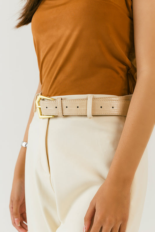 TEXTURED FAUX LEATHER BELT