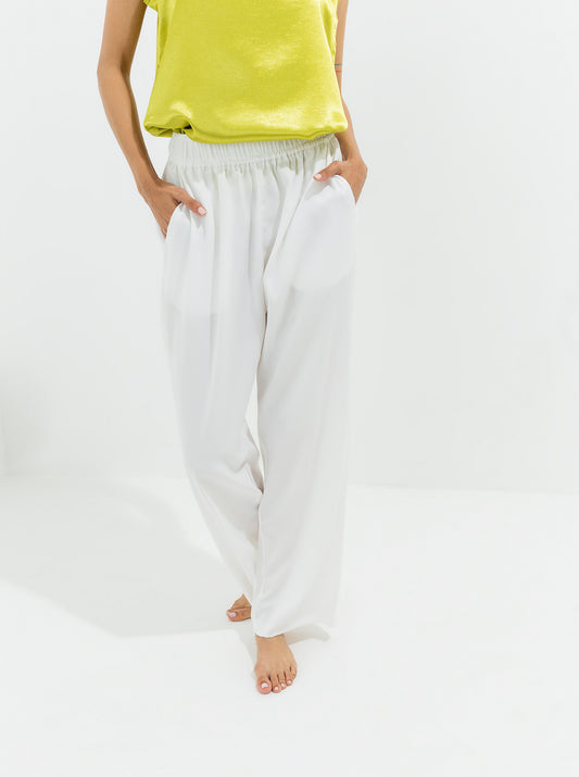 White Wide Leg Pants