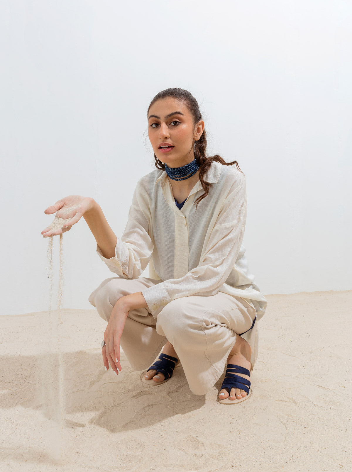 DOUBLE LAYERED COLLAR SHIRT