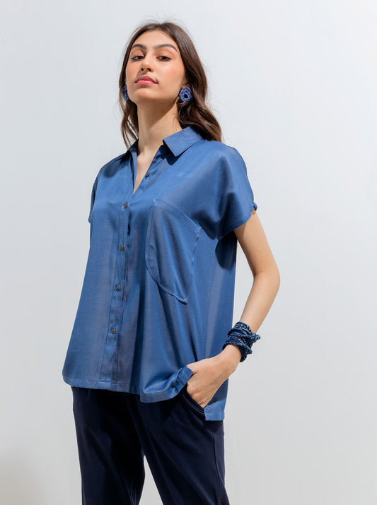 DENIM SHORT SLEEVED SHIRT