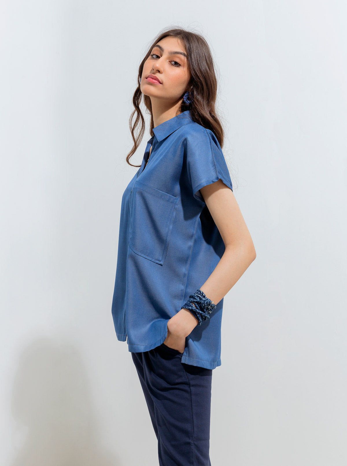 DENIM SHORT SLEEVED SHIRT